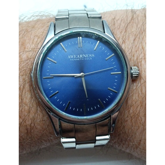 Men's AWEARNESS‎ by Kenneth Cole Quartz Stainless Steel Blue Face Watch - Picture 9 of 11
